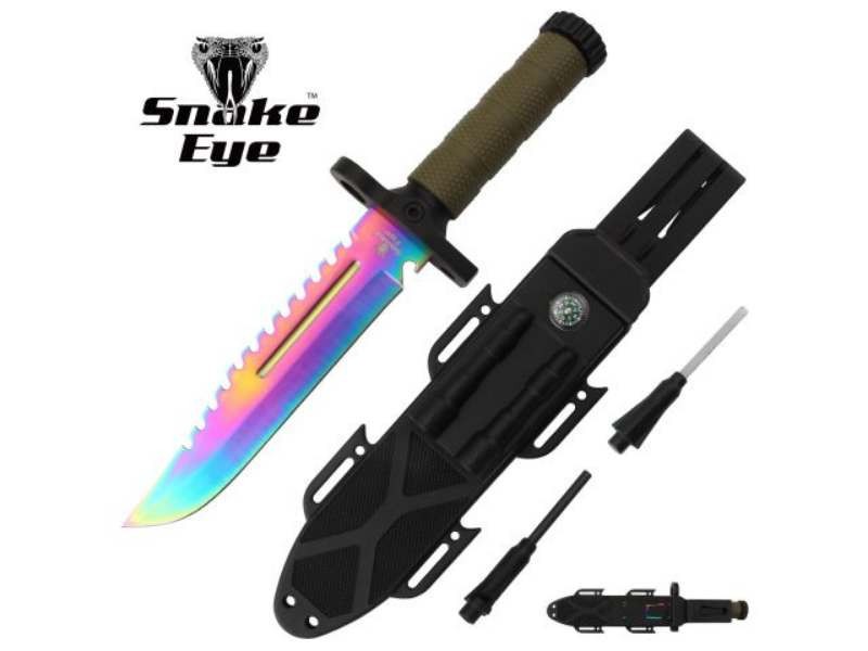 Snake Eye Tactical 12.5'' Knife Full Tang Fixed Blade for Survival w/Sheath
