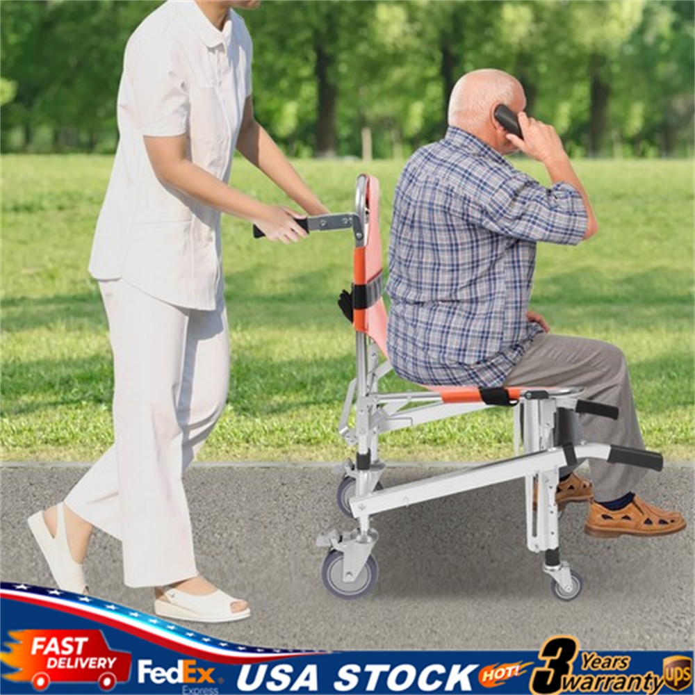 4-Wheel Chair Emergency Stair Climbing Wheelchair EMS Evacuation Transport Chair