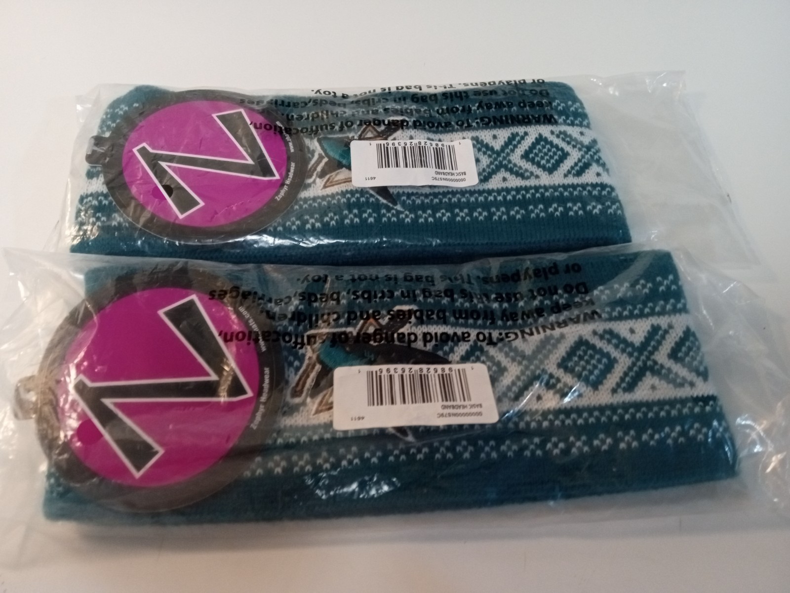 LOT of 2. Zephyr NHL logo knit Headwear/ Headband Unisex One Size New