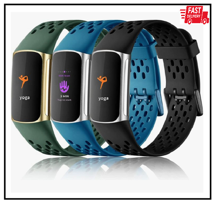 Maledan Compatible with Fitbit Charge 5/ Charge 6 Bands Men Women, 3 Pack Spo...