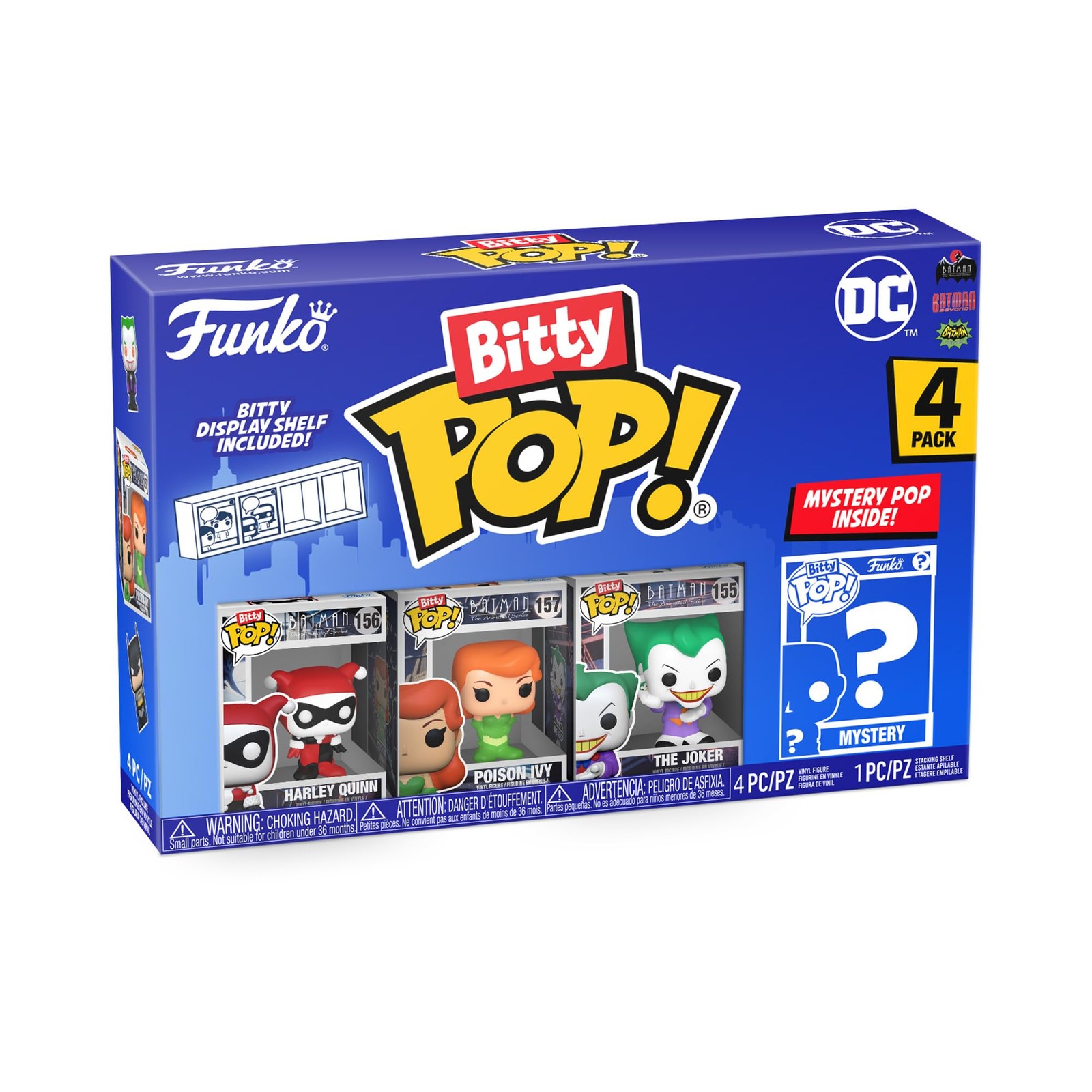 Funko Bitty Pop! DC Mini Collectible Toys - Harley Quinn, Poison Ivy, The Joker