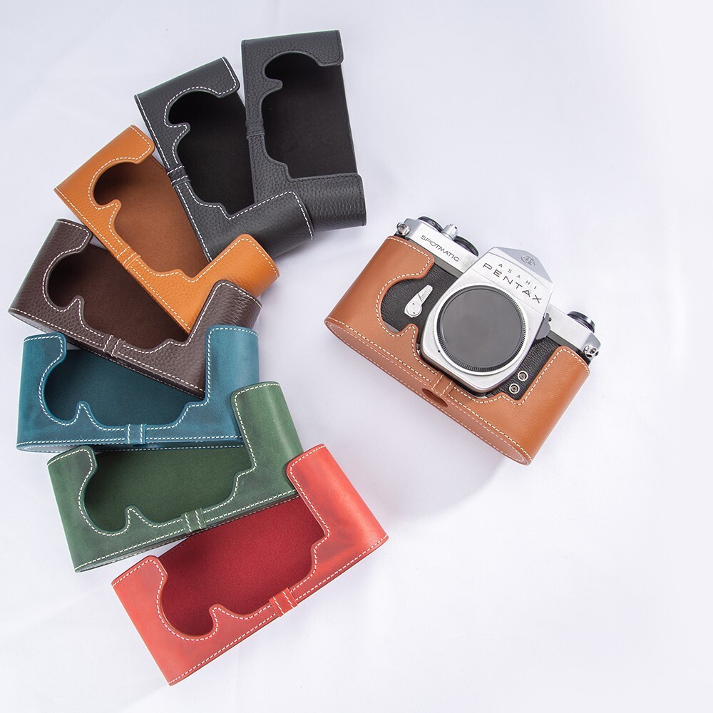 For Pentax SP Case Real Leather Half Camera Case Bag Cover
