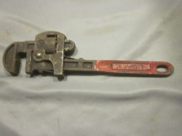 Vintage 10" Red Pipe Wrench Guaranteed Steel