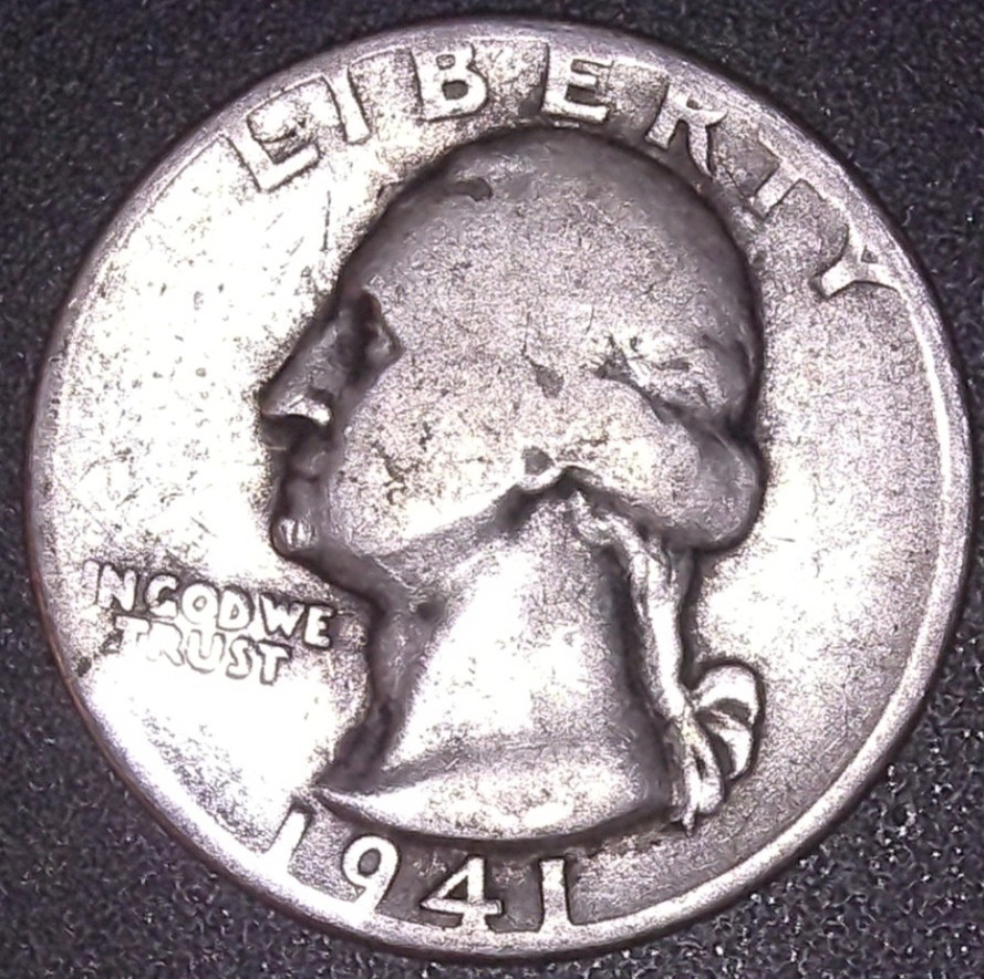 1941 WASHINGTON SILVER QUARTER 25C