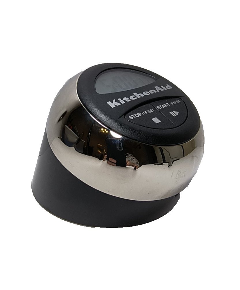KitchenAid Digital Timer Black and Chrome - Tested & Works Battery Operated