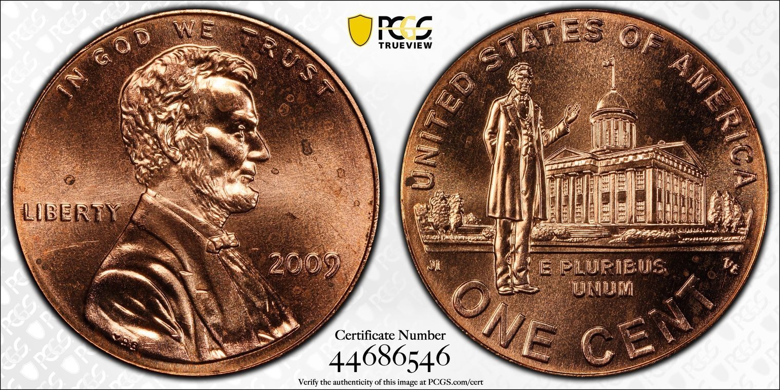 2009 Lincoln Professional Cent - PCGS MS65RD with Goldshield Trueview