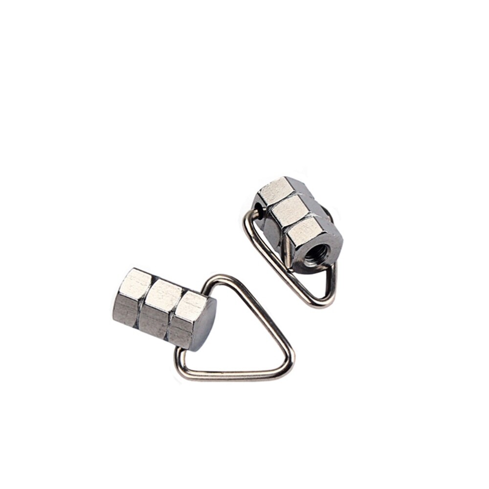 2PCS Strap Lock Strap Button Banjo Guitar Strap Hook Button for Banjo (Silver)