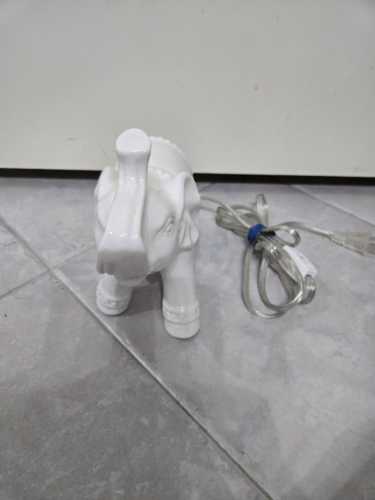 White Ceramic Elephant Night Light Tested Works