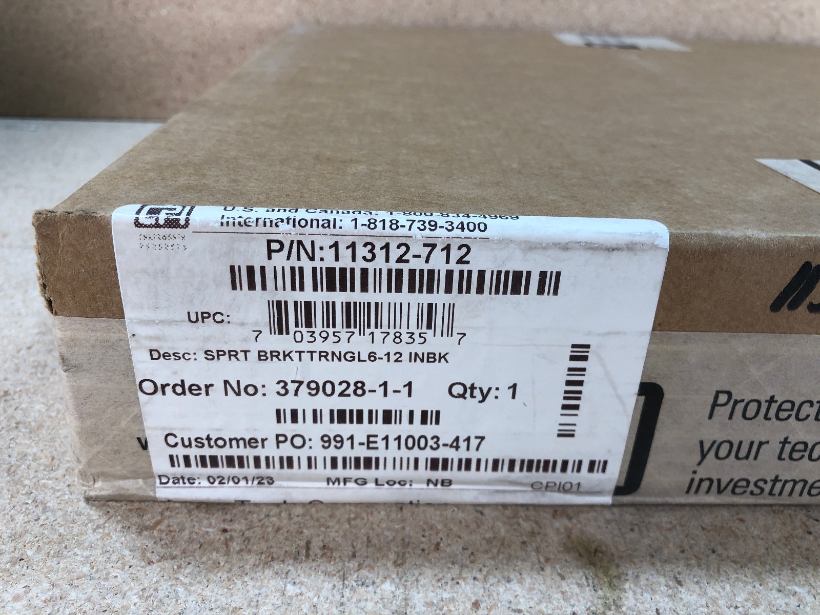 CPI 11312-712 Triangular Support Bracket, Black 12"