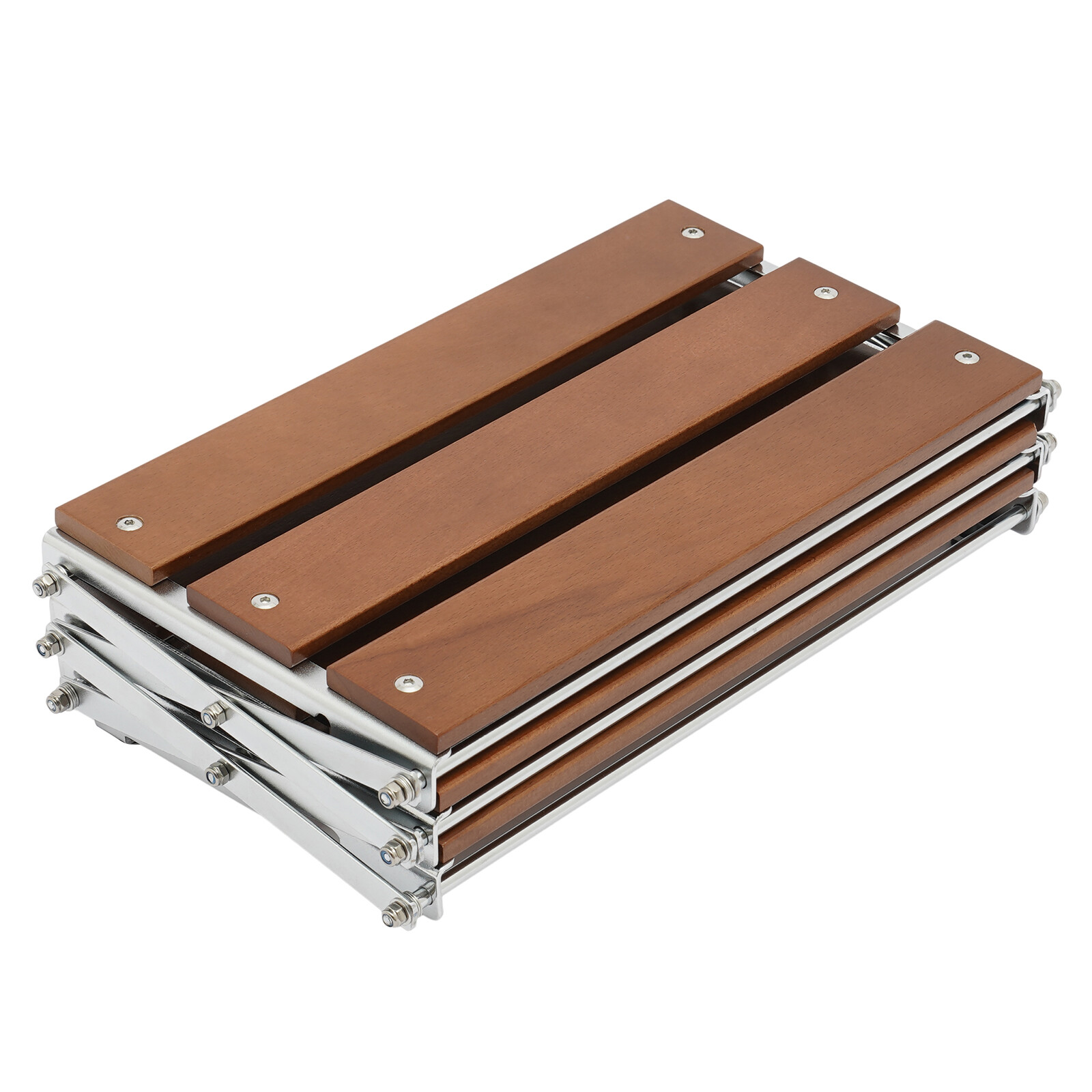 Camping Folding Storage Rack 3-Tier Natural Wood Desktop organizing Rack