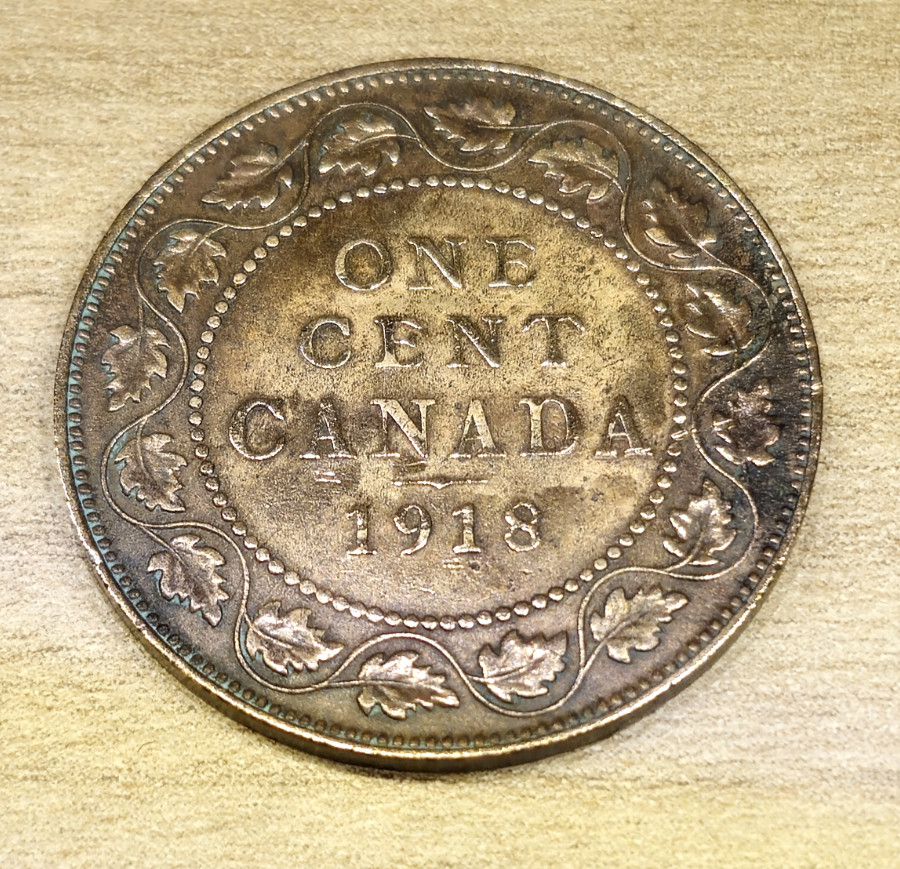 1918 Canada One Cent Coin George V