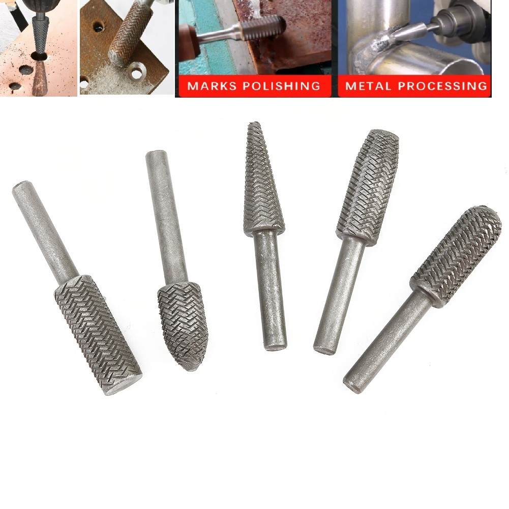 5Pcs/set Metal Cutter Drill Bits Rotary Bit For Steel Grinding Carving Tools