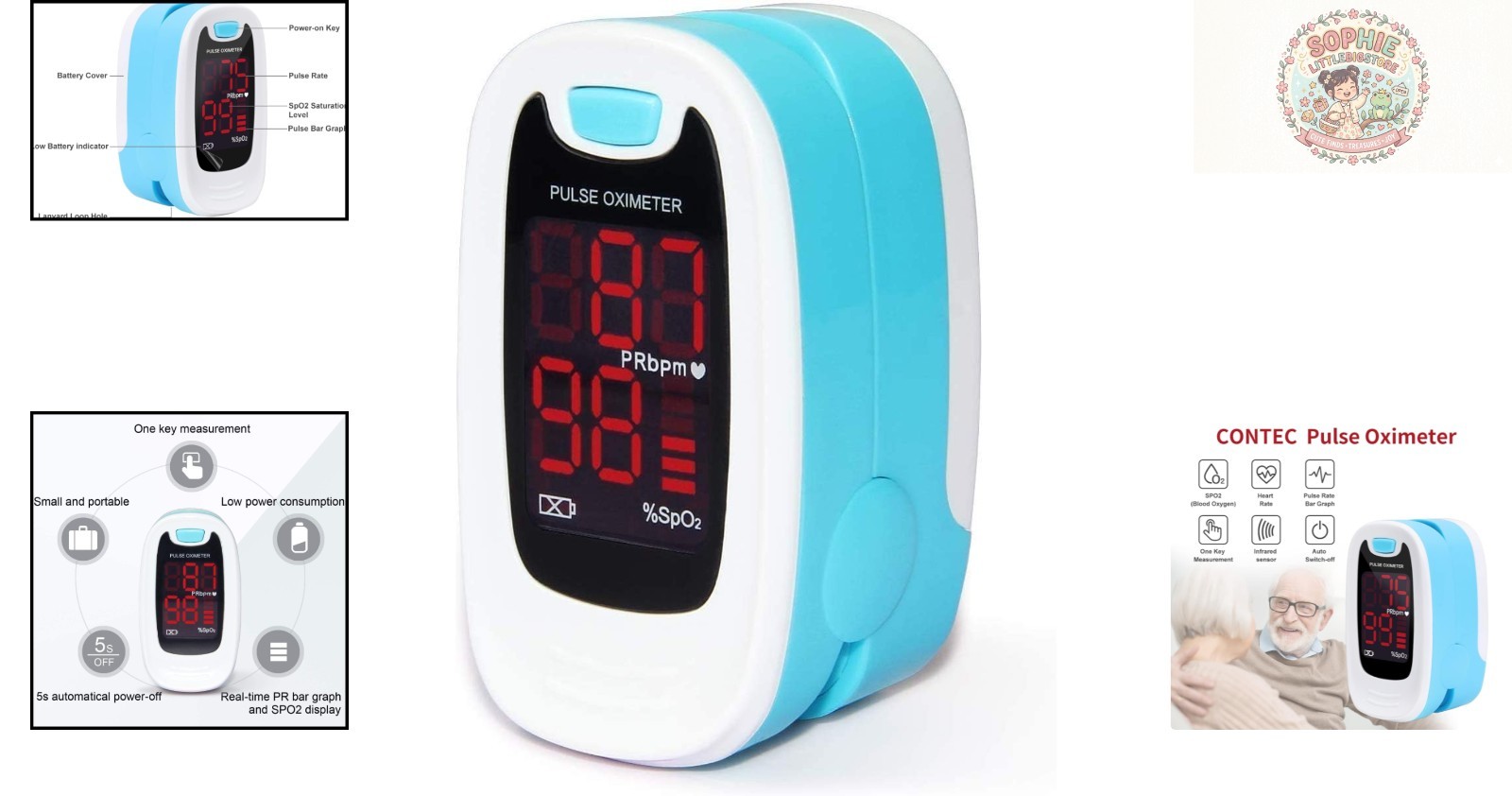 One-Click Use LED Pulse Oximeter with Long Battery Life & User-Friendly Features