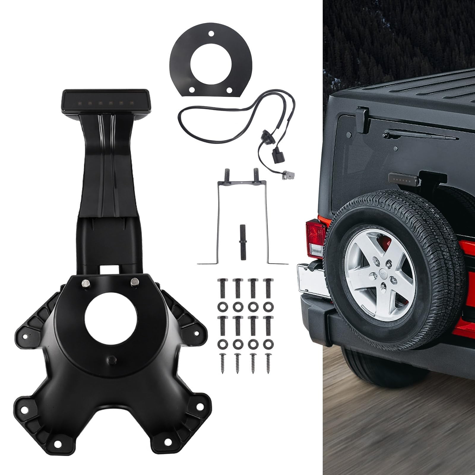 DKMGHT Spare Tire Holder Mounting Bracket for Jeep Wrangler JK 07-18