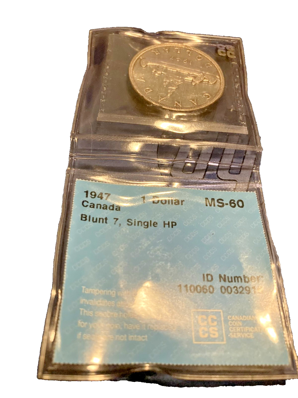 1947 $1 SILVER DOLLAR GEORGE VI CANADA CCCS MS BLUNT-7 Single HP