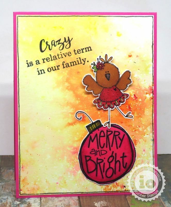 CRAZY Relative Term Wood Mounted Rubber Stamp Impression Obsession C5734 New