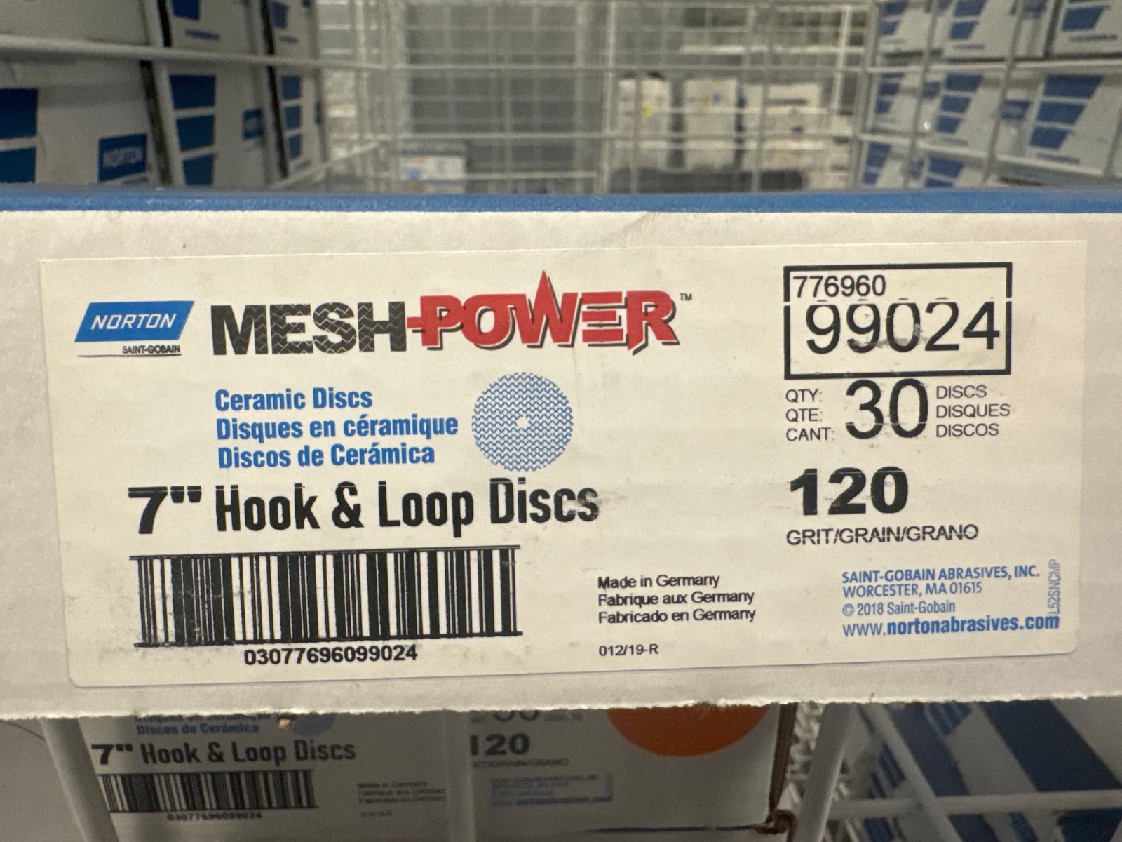 Norton MeshPower Ceramic Disc  7 " CERAMIC SANDING  DISCS 120 GRIT
