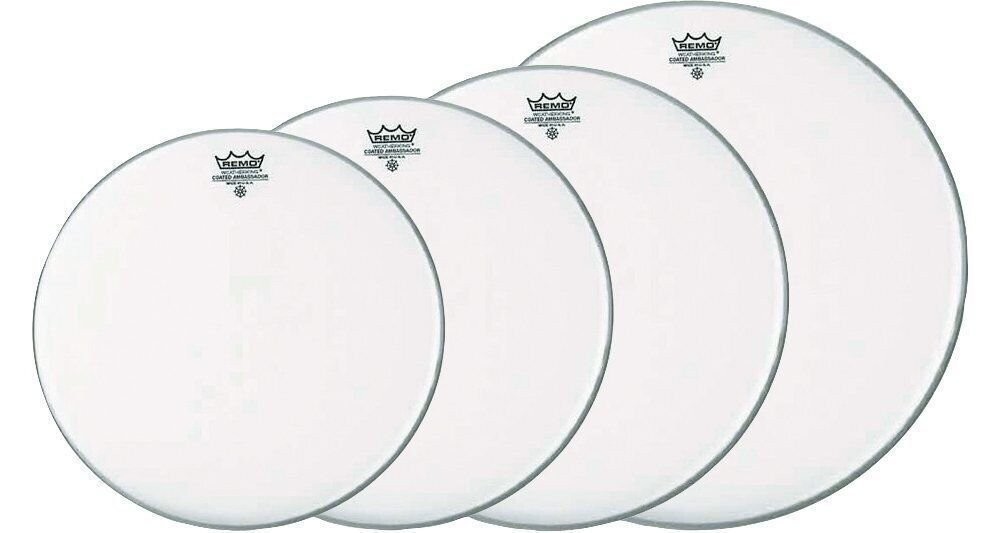 Remo Ambassador 4-pc Tom Pack - 12"/13"/14"/16" - Coated