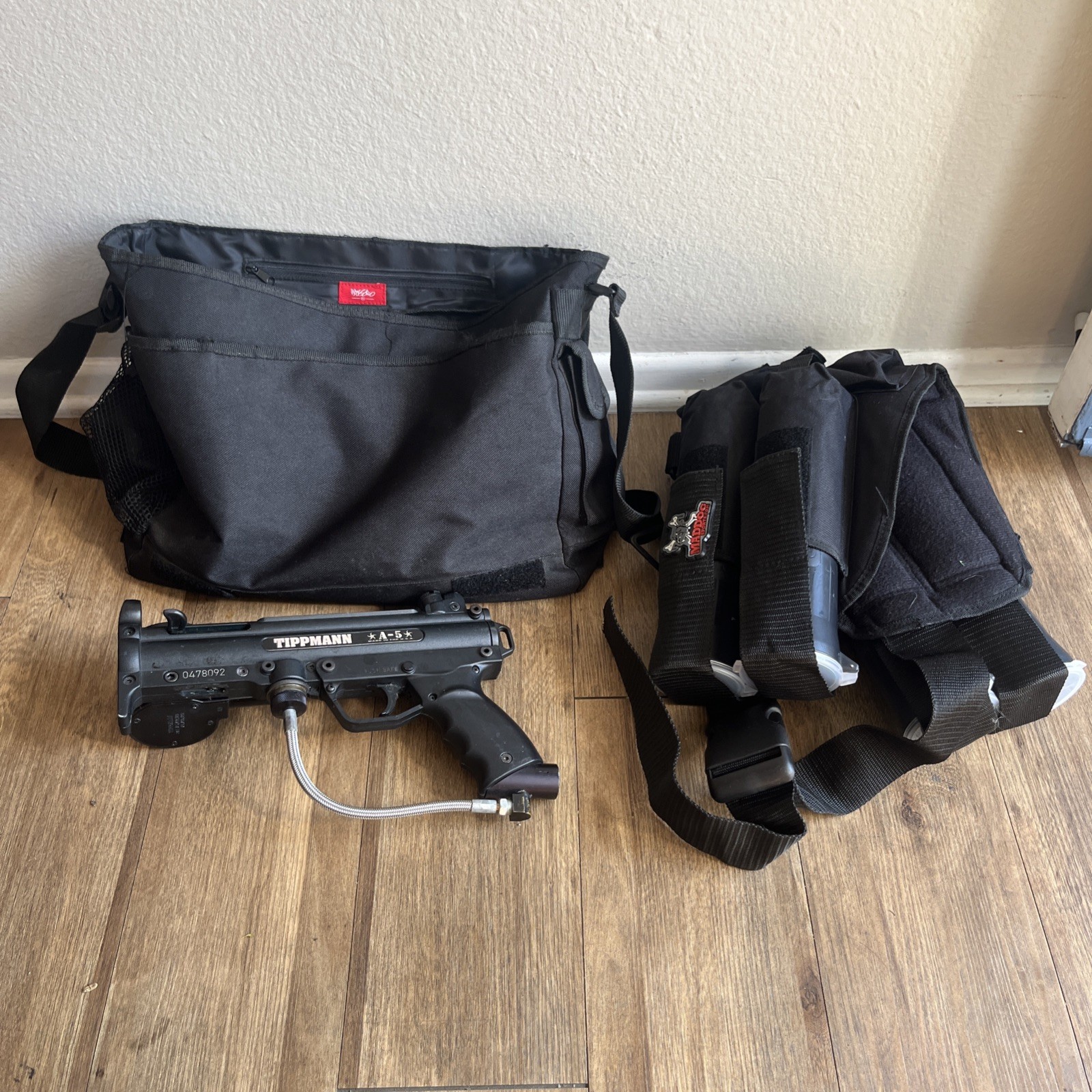Tippmann A5 Black Paintball Gun Marker and Accessories | Canisters, Strap, Bag