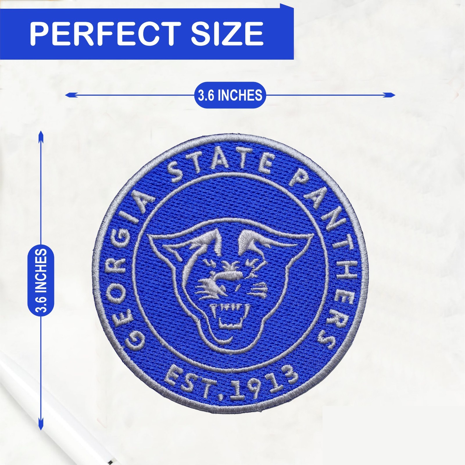 2Pcs Georgia State Panthers NCAA Team Logo Iron On Patch-Sew Patch-Embroidered