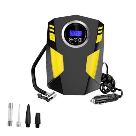 Tire Inflator Air Compressor, 12V DC Tyre Air Pump with Digital Pressure Gauge