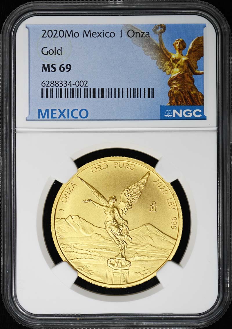 2020Mo Mexico Gold LIBERTAD 1 Onza NGC MS69 Mintage 1100