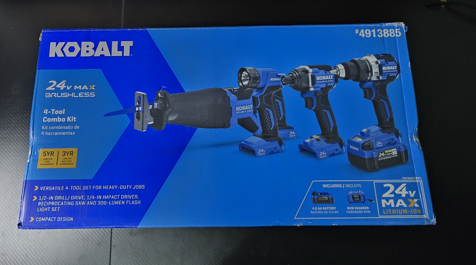 Kobalt 24v Brushless 4 Tool  Combo Kit W/ Soft Case (Battery & Charger Included)