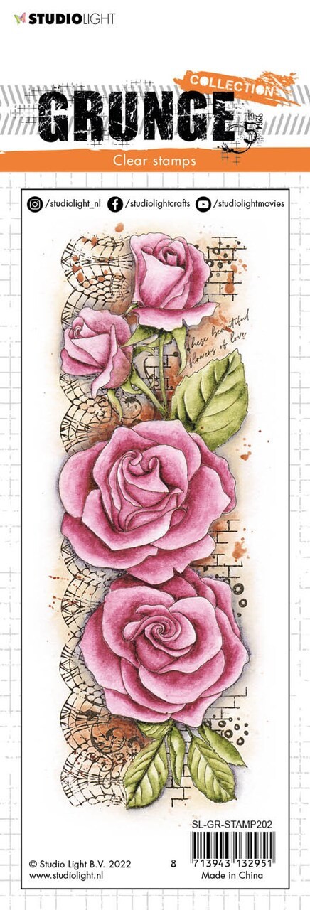 STUDIO LIGHT-  ACRYLIC  STAMPS - GRUNGEROSES