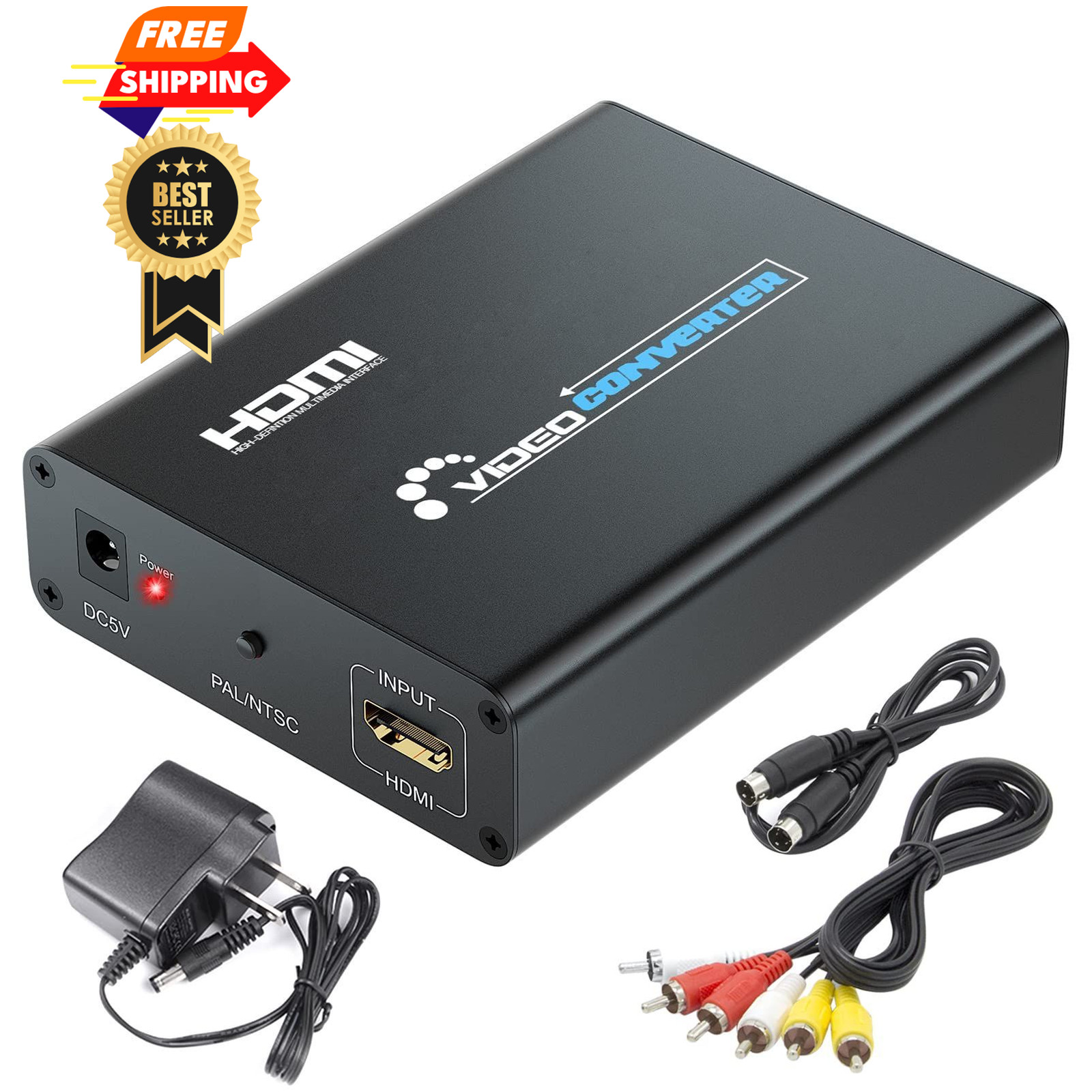 SUNNATCH HDMI to S-Video Converter, HD Svideo RCA Black