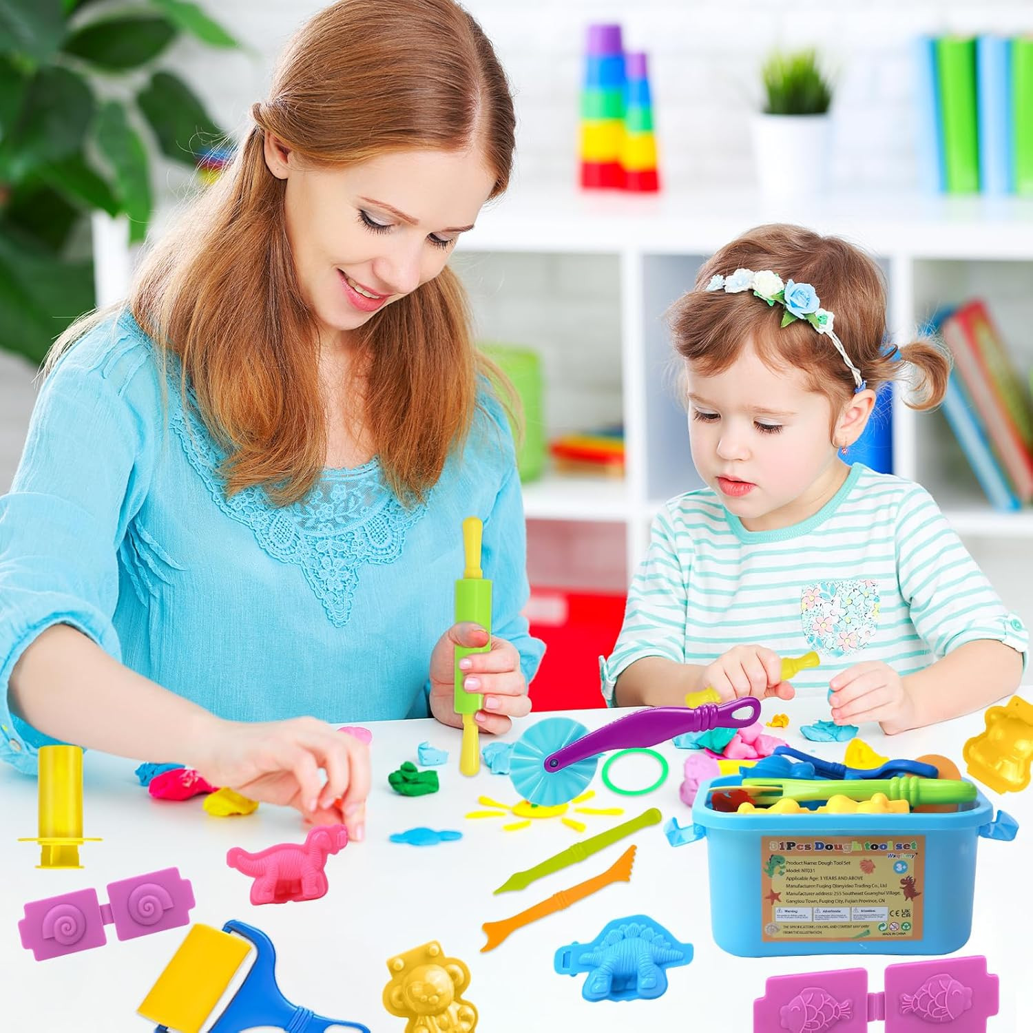 Dough Tool Set, 31 Pcs Basic Dough Tools Kits for Kids, Dough Accessories Includ
