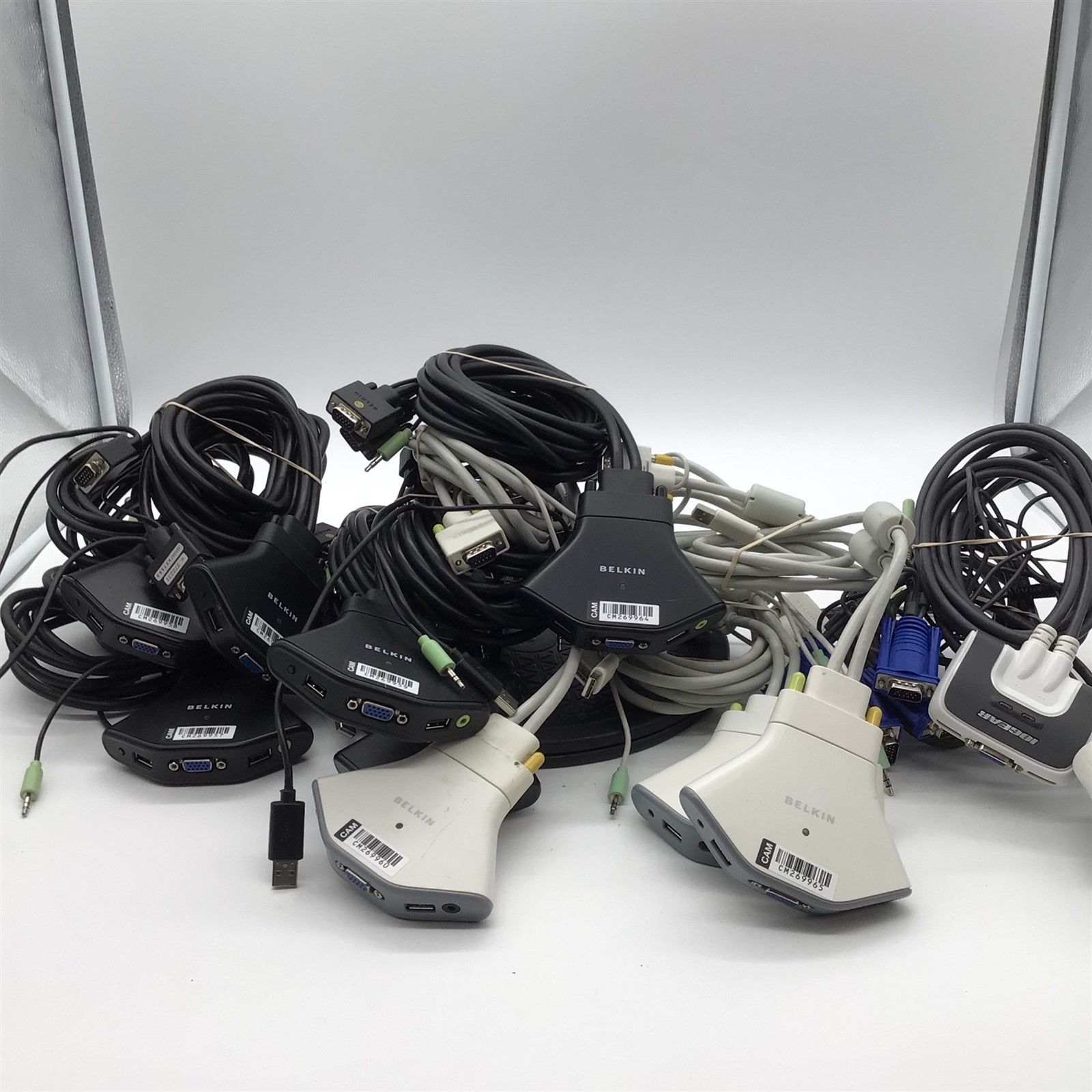 Lot of 11 Belkin/IOGear KVM Switches F1DL102U2 F10G102U GCS632U