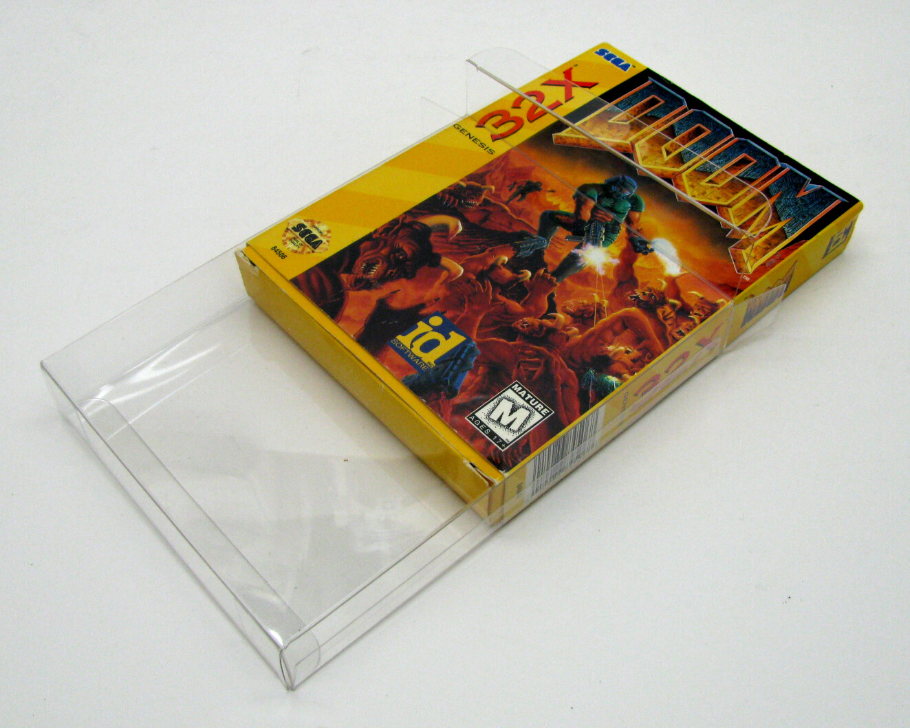 Clear Display Protective Box Protector Sleeve Case For Sega Genesis 32x Cib Game