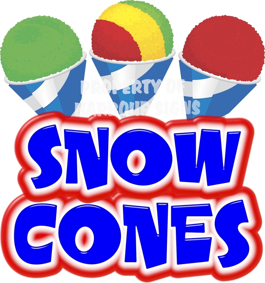 Snow Cones Decal 14"  Shaved Ice Sno Kones Concession Food Truck Vinyl Sticker
