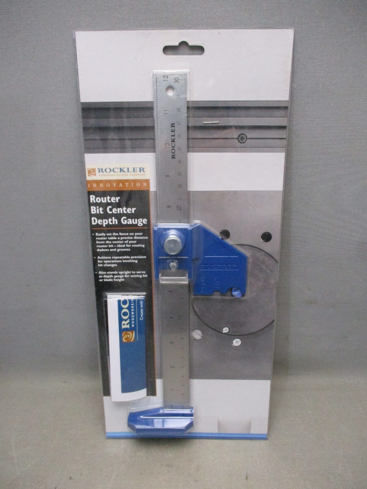 Rockler Router Bit Center Depth Gauge Router Woodworking Tool 12" Steel Blade