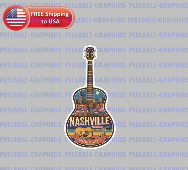 Nashville Tennessee State Bumper Vinyl Decal Sticker Souvenir Travel TN A