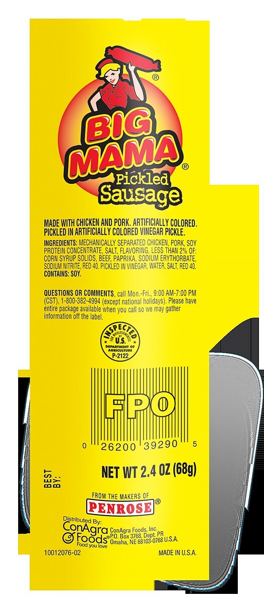 Big Mama Pickled Sausage 12 Per Box