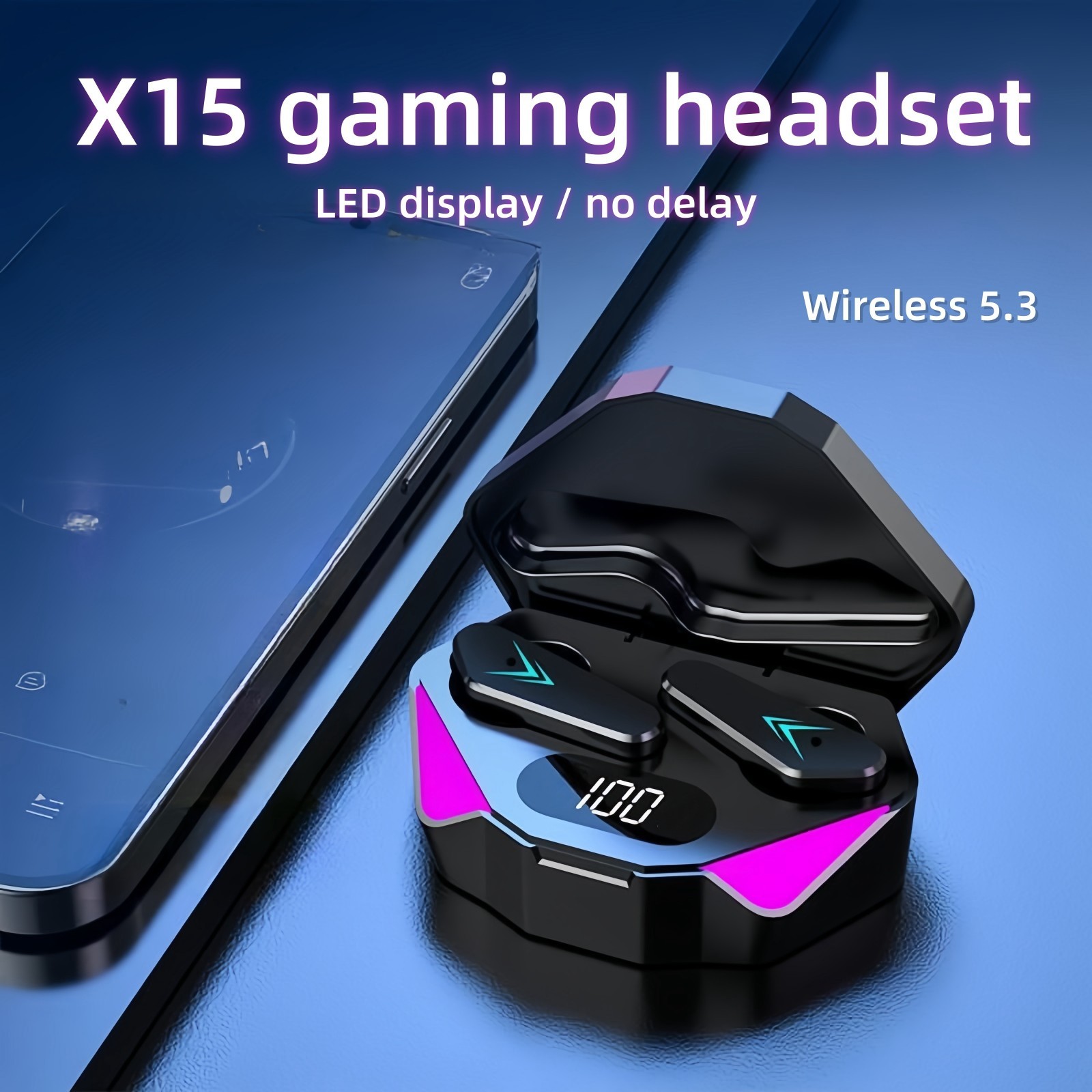 TWS Bluetooth Earbuds Waterproof Bluetooth 5.1 Headset Noise Cancelling Wireless
