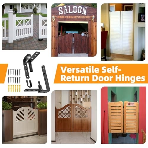 Dual Swing Saloon Door Hinges, Self Closing Cafe Door Hinge Features Small 1