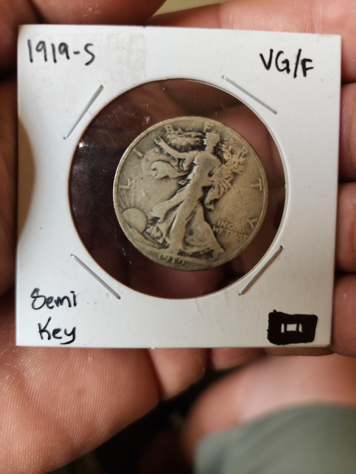 1919-S Walking Liberty Half VG/F Semi-key Date💥💯