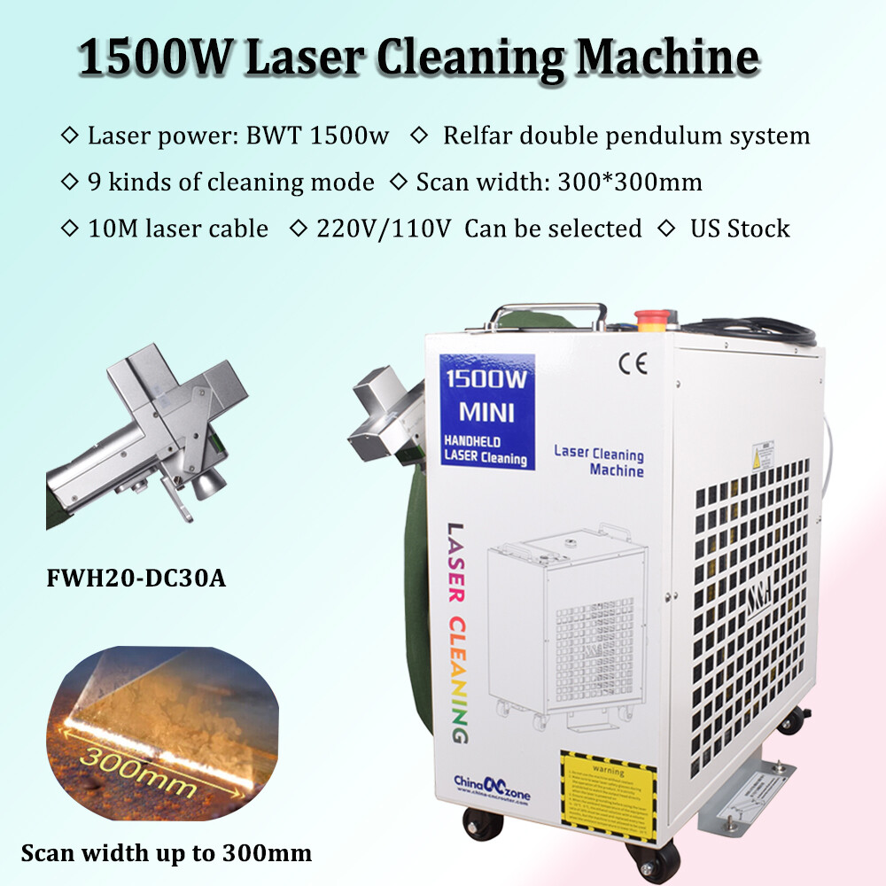 1500W Handheld Fiber Laser Cleaning Machine for Remove Rust/Oil/Paint 220V/110V