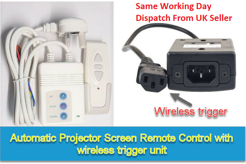 Motorised Projector Screen REMOTE Control RF Curtain Blind + WIRELESS TRIGGER
