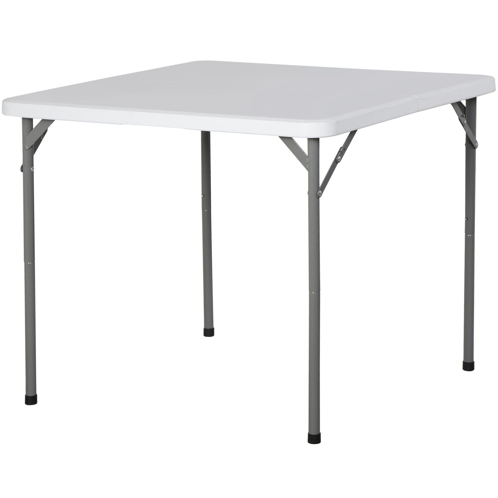 34" Portable Plastic Dining Card Table  Fold-in-Half w/ Handle Outdoor Party