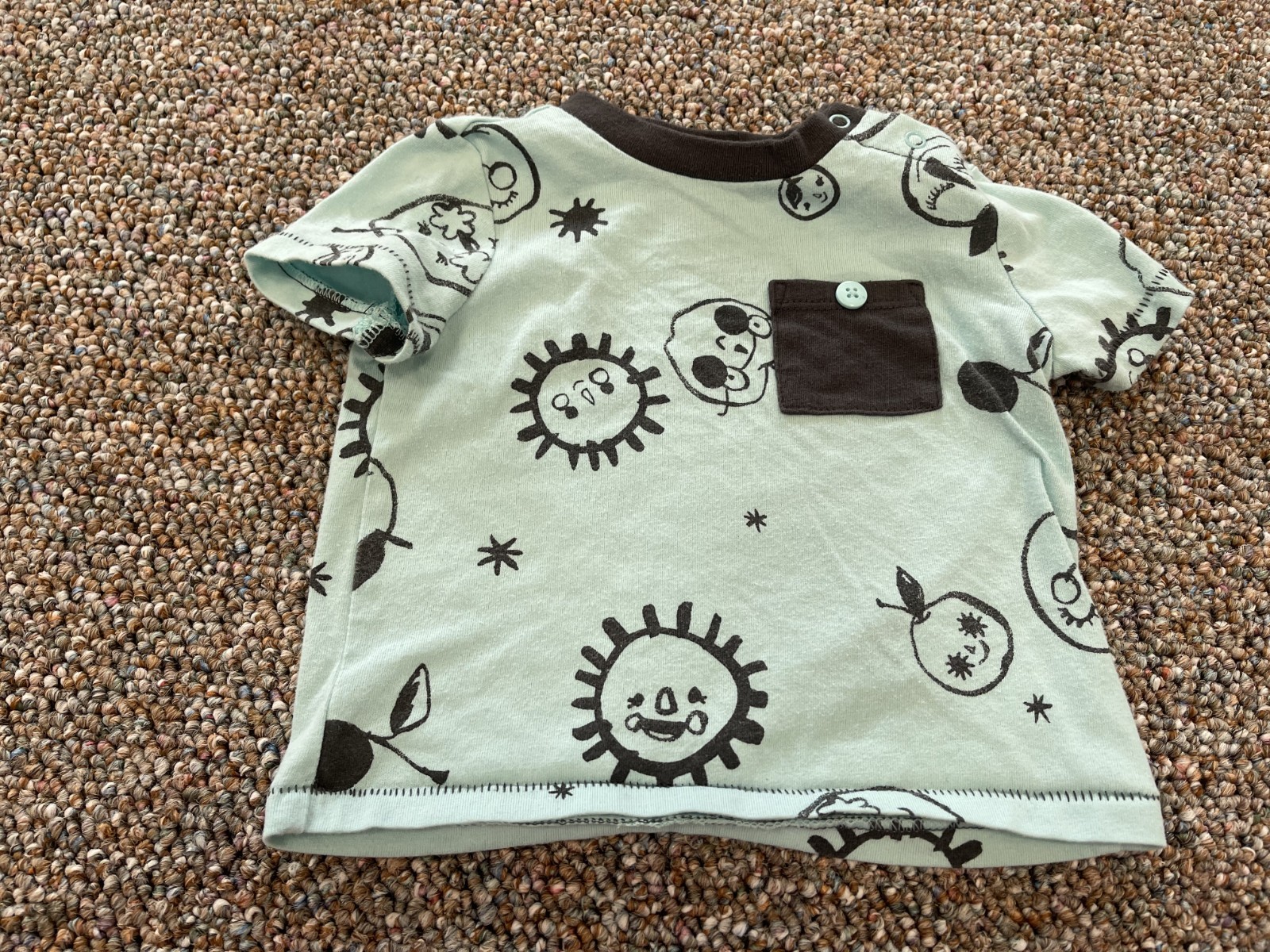 Cat & Jack Boys Blue & Black Sun Themed T-Shirt 3-6M