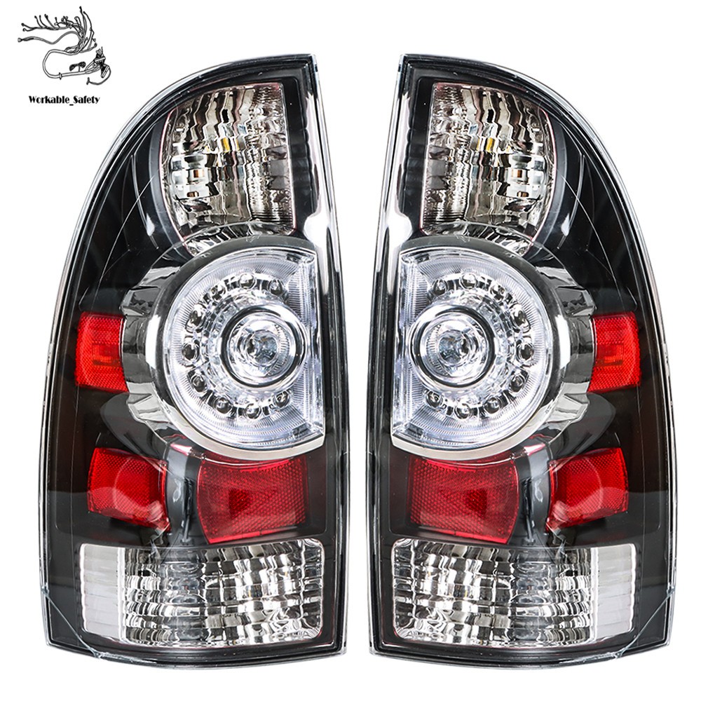 Fit For Toyota Tacoma 2005-2015 Tail Lights Red Lamps Left+Right Smoked LED Rear
