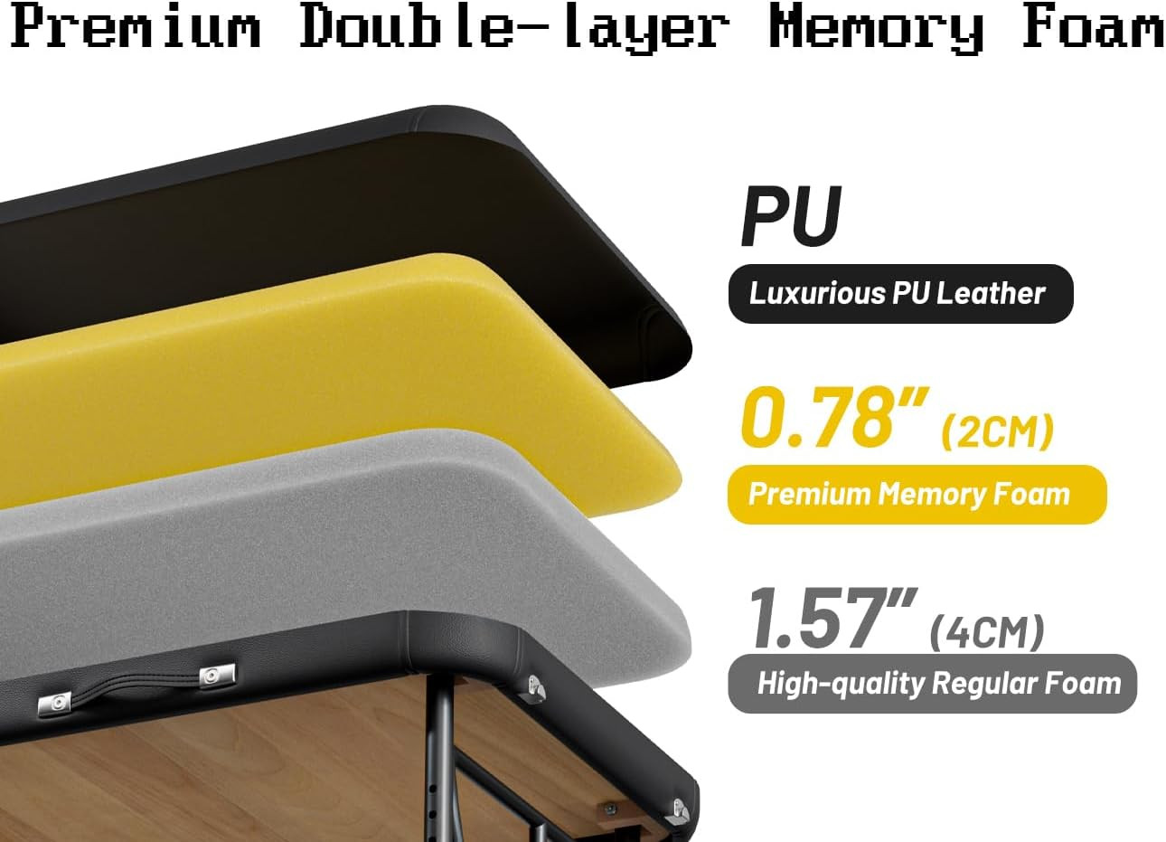 2 Fold Professional Massage Table Portable Hold up to 1100LBS Black | Premium Me