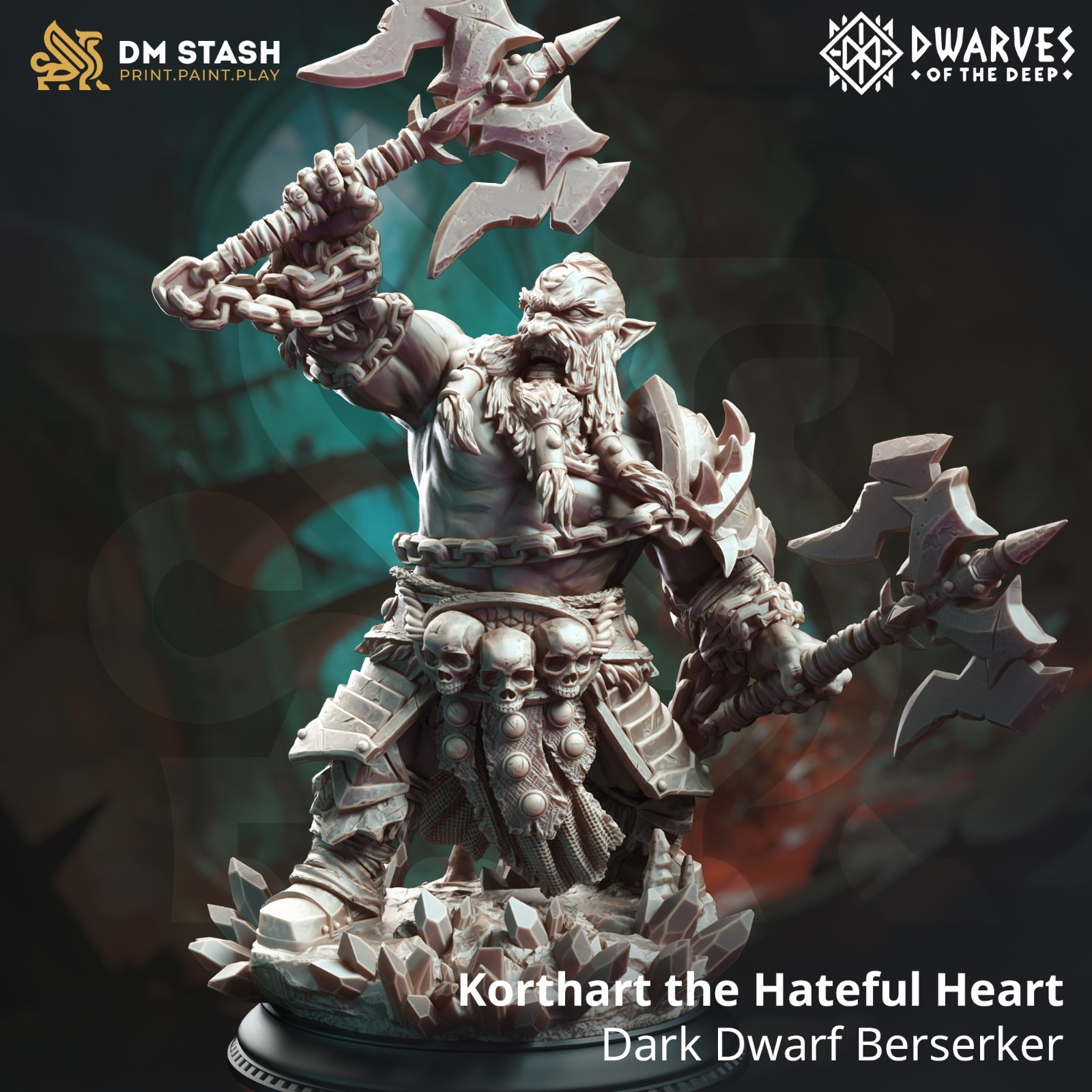Dungeons & Dragons Dwarf Barbarian Miniature - Korthart - DnD RPG Wargames