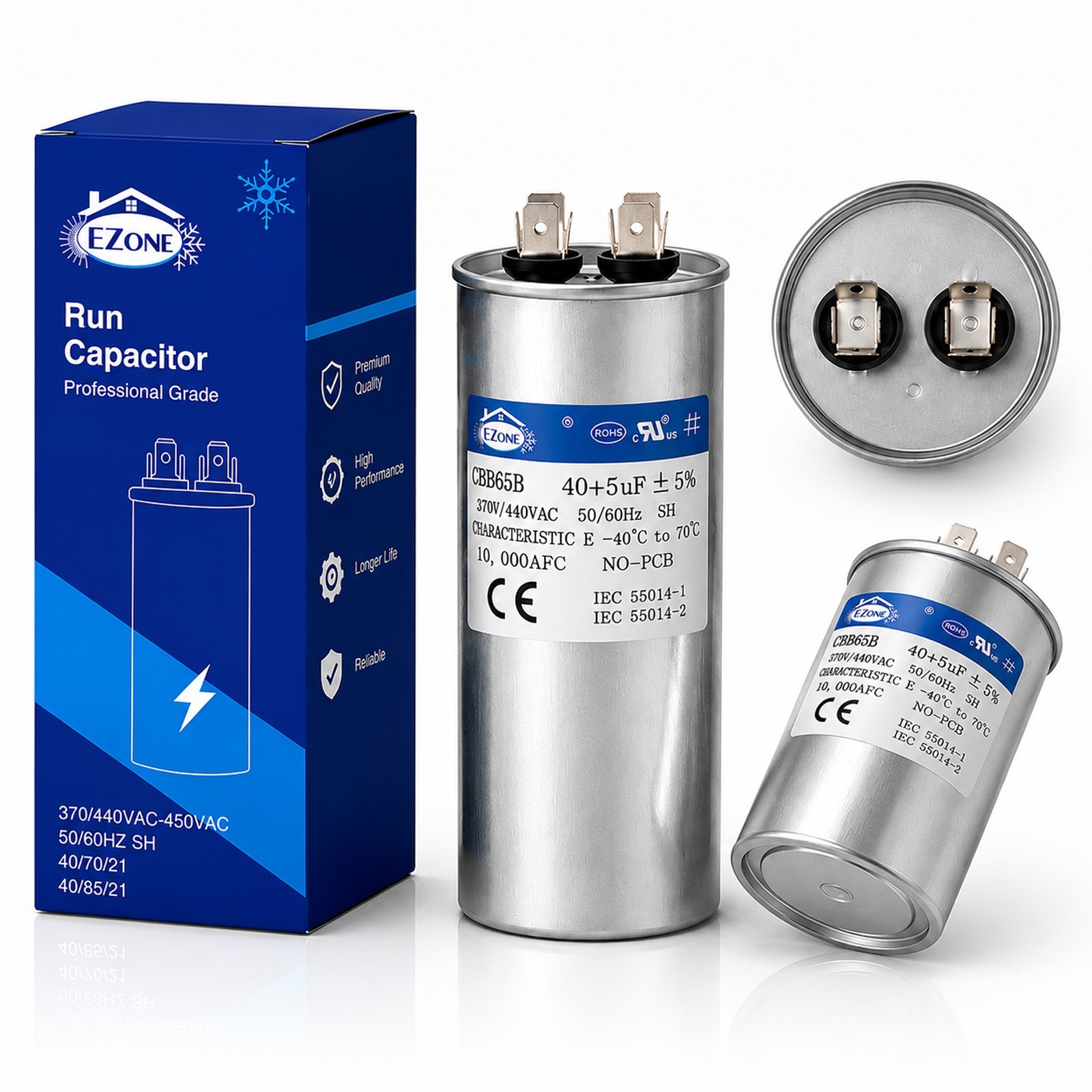 EZone CBB65B RUN CAPACITOR SERIES Single/Dual Run Capacitors ALL SIZES AVAILABLE