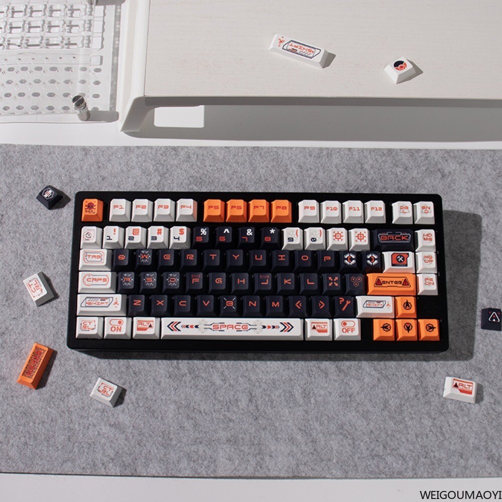 DIY PBT Cyberpunk Mechanical Future Keycaps Cherry Profile Set for Cherry MX