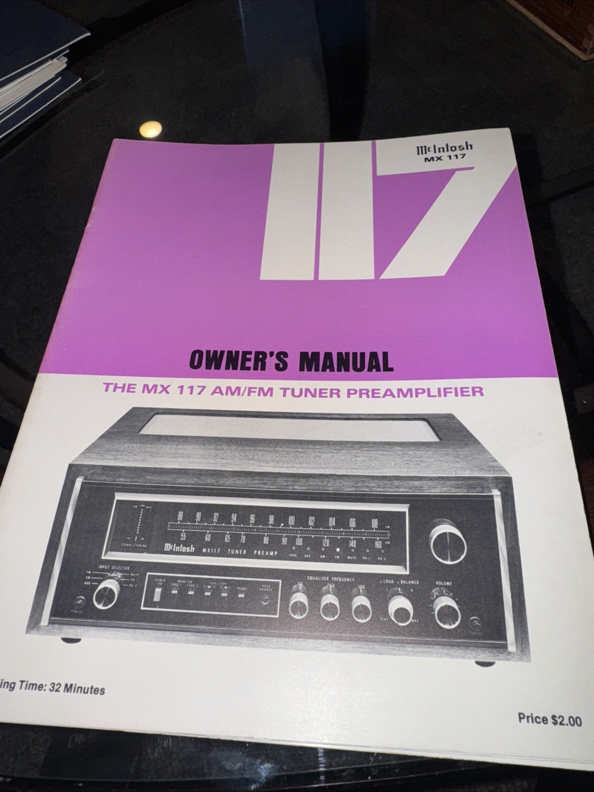 McIntosh MX-117 Fm/Am Receiver Owner's Manual-Original