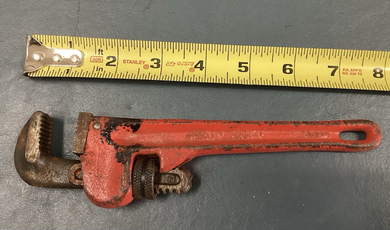 8" Pipe Wrench USA Red
